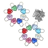 jojofuny 16 Stück Mini Herzschloss mit Funkelnden Strasssteinen Kleines Vorhängeschloss mit...