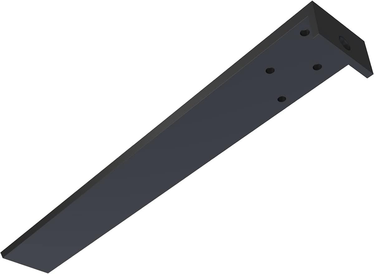 2 1/2"W x 20"D x 1 1/2"H Hidden Floating Steel Heavy Duty Bracket w/Flange, Powder Coated Black