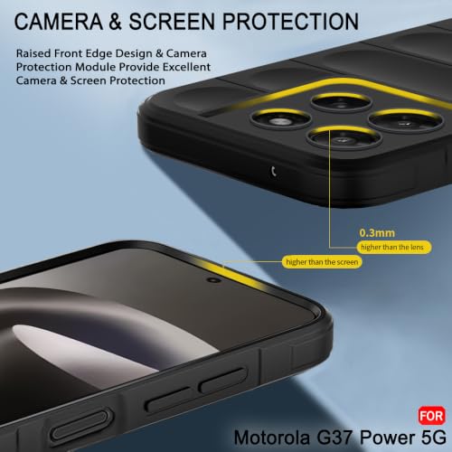 Image of TheGiftKart Liquid Silicon Back Cover Case for Motorola Moto G37 Power 5G | Shockproof Military Grade Protection | Micro-Fibre Cloth On Inner Side | Built-in Anti-Slip Grip Cover Case (TPU, Black)