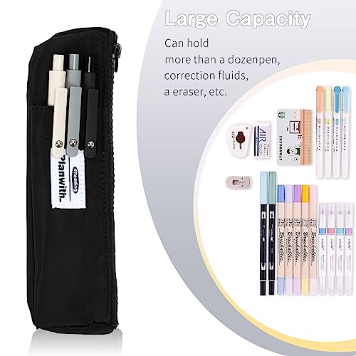 Small Pencil Case, Pen Holder For Notebook, Pen Pouch with Adjustable Elastic Band, Pen Case Book Pouch for Journals, Slim Pencil Case Makeup Bag Hold Multi Pens for Office School Stationary Supplies