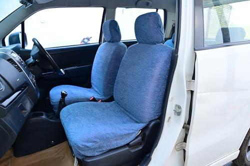 Image of Cotton Car Seat Cover for Hyundai Aura (5 Seater)(All Detachable Headrest) (Blue)