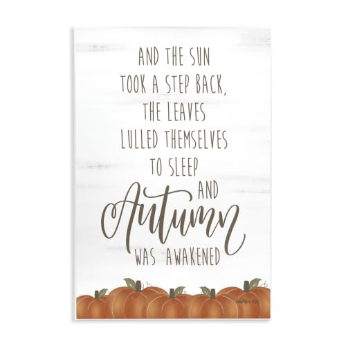 Autumn Awakened Phrase Rustic, 13 x 19 Inch Mounted Print on Wall Plaque