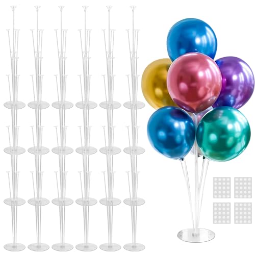 JOYYPOP 24 Sets Balloon Stand Kit, Balloon Sticks with Base