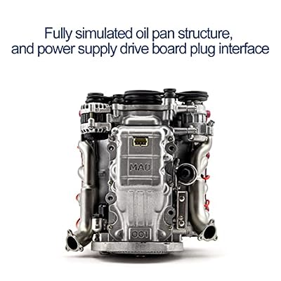 Mini V8 Engine Kits That Runs, MAD V8 Model Engine Build Kit RC Model Kits for Adults, DIY Assembly Engine Model for AX90104 SCX10II Capra VS4-10 Pro/Ultra Model Car
