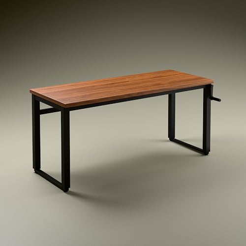 Image of Green Soul Rise (5 Ft) Manual Height Adjustable Table|25mm Thick One Piece Table Top|80 KG Load Capacity|Engineered for All Heights (3 Stage Design)3 Year Warranty|Installation Provided (Antique Wood)