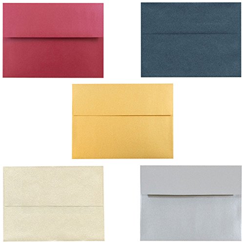 Jam Paper A7 Invitation Envelope - 5 1/4 X 7 1/4 - Metallic Fashion Assortment - 125/Pack #TOP1
