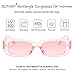 BUTABY Rectangle Sunglasses for Women Retro Driving Glasses 90’s Vintage Fashion Narrow Square Frame UV400 Protection Pink