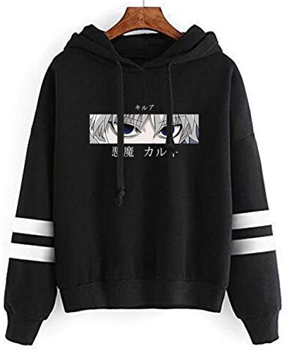 HAOSHENG Unisex Anime Kapuzenpullover 3D Drucken Gon Killua Kurapika Streifen Jumper Kostüme für Damen und Herren(L) Cover