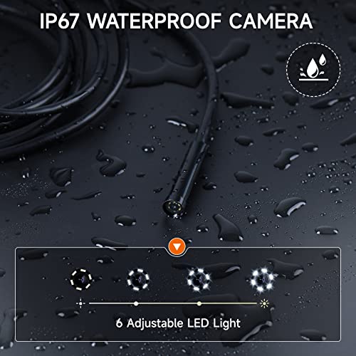 Oiiwak 50Ft Sewer Camera, Upgraded 1080P Borescope Inspection Camera With 4.3" Ips Screen, Ip67 Waterproof Industrial Plumbing Endoscope Drain Pipe Snake Camera With Light, Semi-Rigid Cable(50Ft/15M) #TOP3