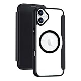 YUYIB スマホケース 対応 iPhone 17 ケース 手帳型 MagSafe対応 背面 クリア 透明 高級なPUレザー+PCパネル+TPUバンパー マグネット開閉 衝撃吸収 軽量薄型 ブランド スマホケース アイフォン17 手帳型 ケース (ブラック, 17)