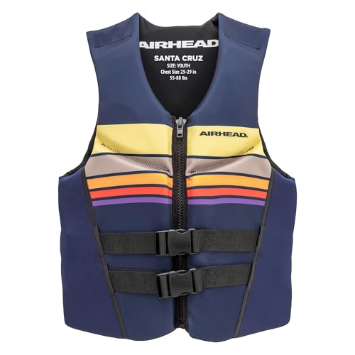 Airhead Santa Cruz Life Vest Youth Size Navy L70, Fits Less than55-88 lbs.