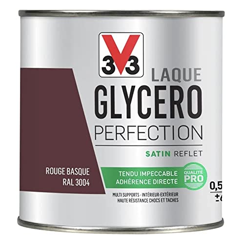 V33 Laque Glycéro Perfection Satin Rouge Basque 0,5 L