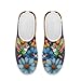 JoyLamoria Color Hummingbird Blossom Print Womens Slip on Loafer Fashion Travel Shoes with Flower Print Walking Flats Garden Clogs