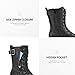 DREAM PAIRS Women's Mid Calf Built-in Wallet Pocket Lace up Military Combat Boots,Size 7.5,All Black,MISSION