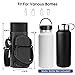 CaseBot Water Bottle Carrier Bag Sling Case, Sports Water Bottle Pouch Holder Sleeve with Adjustable Shoulder Hand Strap and 2 Pockets for Men Women Hiking Camping Travelling, Black