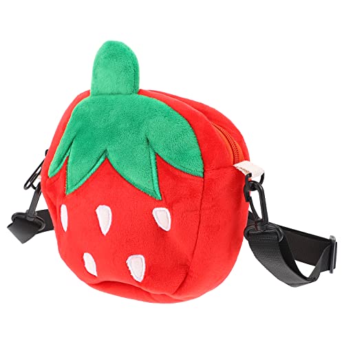 VALICLUD Bolsa de pelúcia de morango adorável em forma de fruta, bolsa casual para meninas