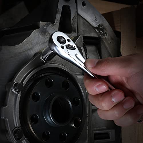 Duratech 1/4 Ratchet Handle, 90-Tooth Socket Wrench, Reversible Ratchet Wrench, Quick-Release #TOP6