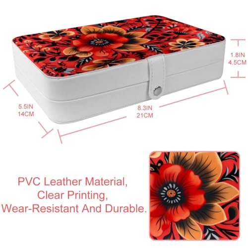 Boîte à bijoux de voyage portable pour bagues et colliers à fleurs - 5