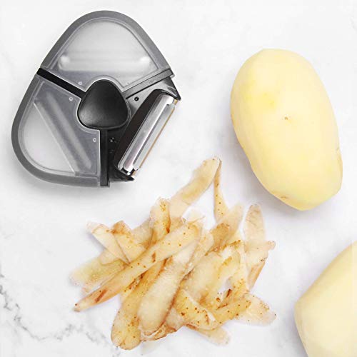 Foto von Anward 3 in 1 Schäler Edelstahl Pendelschäler Sparschäler Kartoffelschäler Apfelschäler Gemüseschäler Spargelschäler Karottenhäcksler Mehrzweckschäler zum Schälen und Zerkleinern