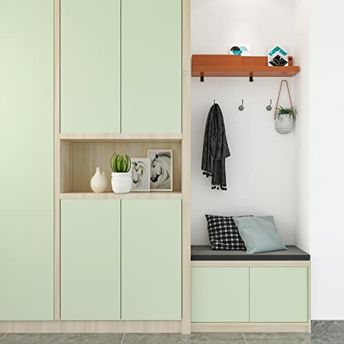 Cre8Tive Sage Green Wallpaper Stick And Peel 12"X80" Self Adhesive Matte Light Green Contact Paper For Countertops Waterproof Solid Color Green Removable Wallpaper Vinyl For Kitchen Bedroom Cabinets #TOP4