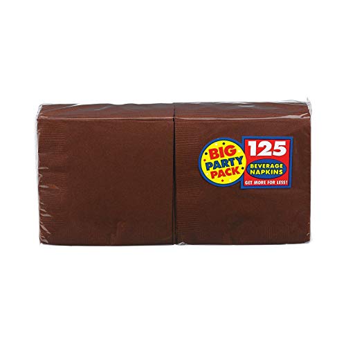 Serviettes en papier marron chocolat Amscan x125 pour grands événements et buffets festifs