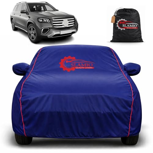 Image of Premium 100% Waterproof Car Cover for Mercedes GLS | All-Weather, UV & Dust Protection | Heavy-Duty 3-Layer Fabric | Custom Fit with Mirror & Antenna Pockets | Navy Blue