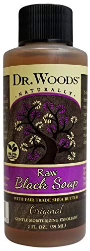 Dr. Woods Travel Trial Size Bottle, Black Body Wash Soap with Shea Butter, 2 Ounce