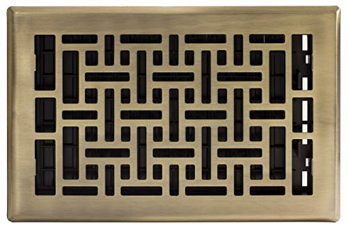 Decor Grates Ajh610-A Oriental Floor Register, 6X10 Inches, Antique Brass Finish #TOP1