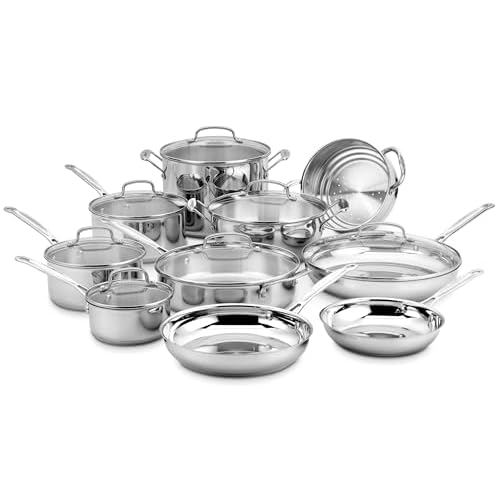 Cuisinart 17-Piece Cookware Set, Chef’s Classic Steel Collection 77-17N