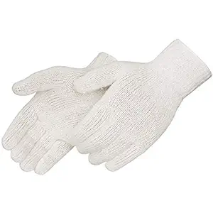 Liberty K4517Q Cotton/Polyester Regular Weight String Knit Glove with Elastic Wrist, White, 300 Pair/Case (Mens Size Large)