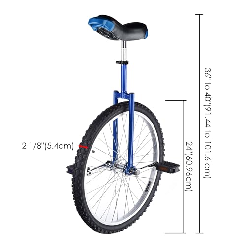Image of AW 16 /18 /20 /24 Inch Wheel Outdoor Unicycle Adjustable Seat Exercise Bicycle | Fit Adults Kids Outdoor Sports Fitness Exercise, Various colors For Choice