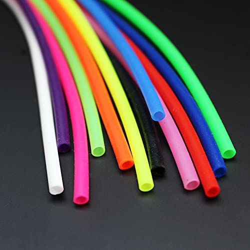 Tigofly 12 pcs 12 colors UV Silicone Tube 3mmX4mm Small Soft Flexible Hollow tube 10" Fly Tubing Fly Tying Tubes Material Fly Fishing - Thumbnail 5