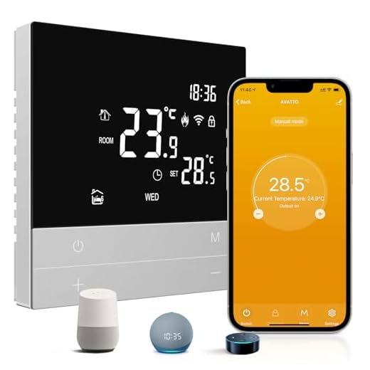 AVATTO Termostato para calefacción por suelo radiante inteligente WiFi, termostato programable, compatible con Alexa, control por voz de Google Home y aplicación Smart Life (WiFi de 2,4 GHz)