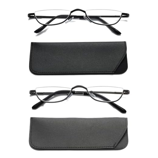 Viseng 2 Pairs Half Frame Reading Glasses for Women Men Slim Half Moon Lens Readers Metal Semi Rimless Eyewear +2.5