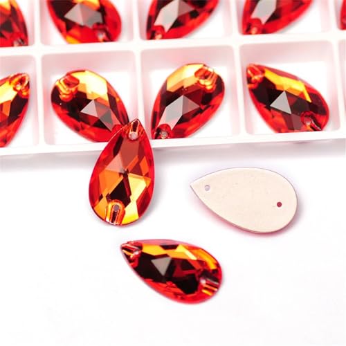 Strass à coudre orange jacinthe en larme pour customiser vos vêtements