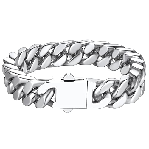 Richsteel Men's 316L Stainless Steel Link Chain Miami Cuban Bracelet #TOP29