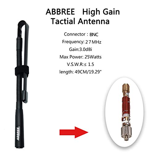 ABBREE 27MHz BNC Gooseneck Antenna 19.29 Inch Foldable Tactical CB Antenna for Midland Cobra Uniden Portable Two Way Radio - Thumbnail 4