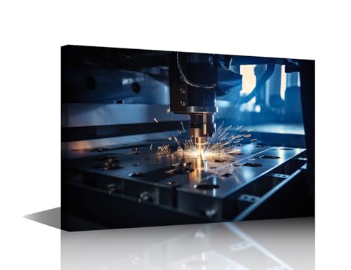 Peinture sur toile industrielle CNC TISHIRON - Décoration murale encadrée moderne 61x40 cm