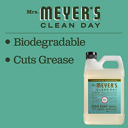 Mrs. Meyer's Liquid Dish Soap Refill, Biodegradable Formula, Basil, 48 Fl. Oz #TOP4