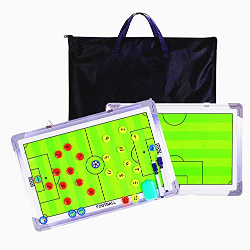 Holzsammlung Tablero Táctico de Fútbol Pizarra Tactica Futbol Magnetica Tablero Entrenamiento Pizarra Táctica Magnética Fútbolteam Prancheta/Quadro Tático para Futebol 45x30cm Dupla Face Cover