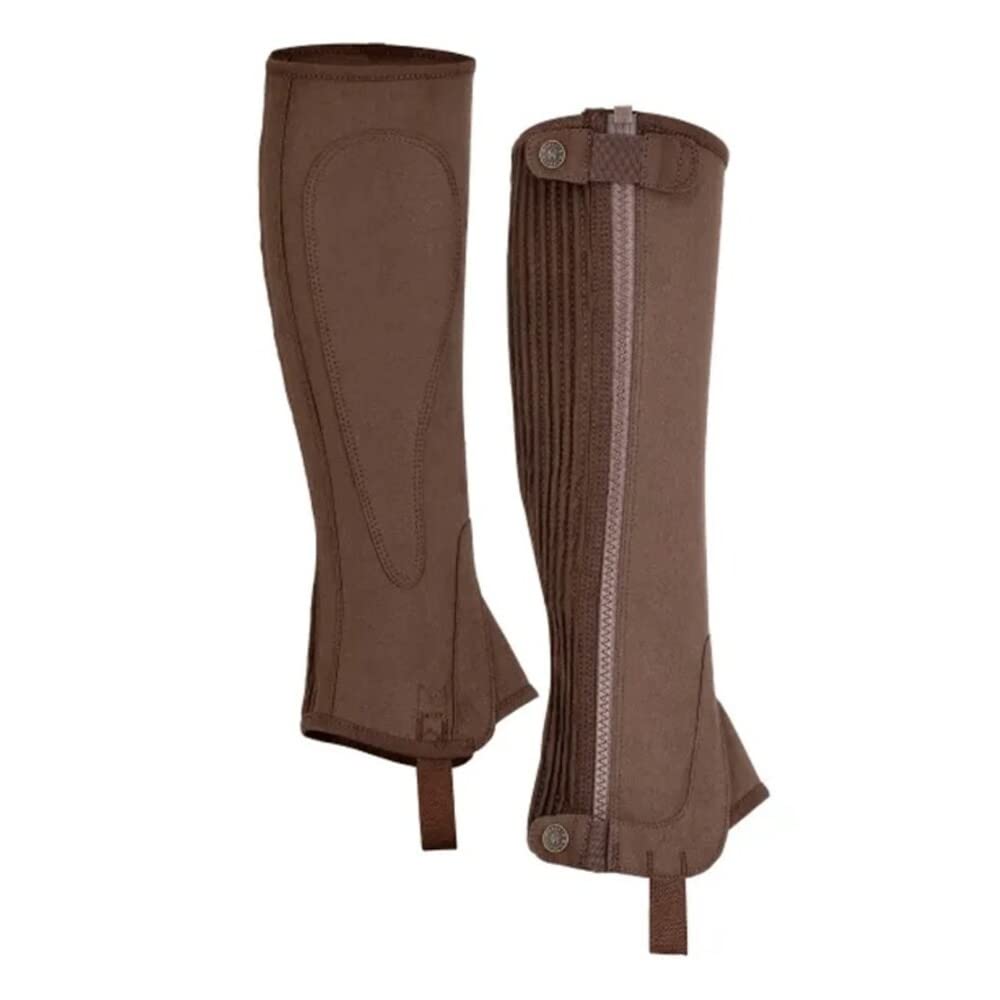 Shires Moretta Amara Mezza chaps camoscio bambini taglia L Marrone