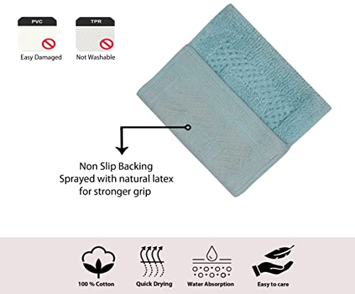 Home Weavers Classy Bathmat 100% Cotton Bathroom Rugs Set, Machine Washable Rug, Extra Soft and Absorbent Bath Rug, Kitchen Mat, Bath Mat Set, Bath Floor Mat Non Slip, 4 Piece Set with Runner, Aqua by Home Weavers - Used condition - Image 6