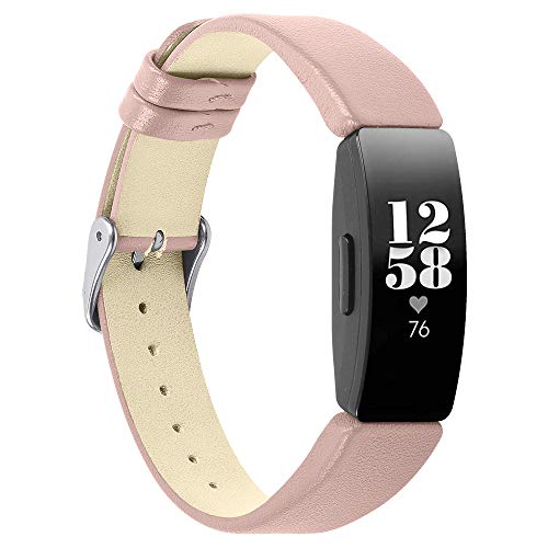 Lederarmband für Fitbit Inspire/Inspire HR, Damen und Herren, schmal, Leder-Ersatzuhr, leichtes Armband, Armbänder mit Metallschnalle,