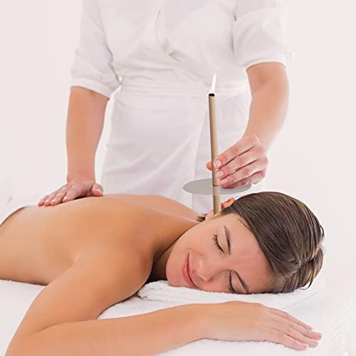 Natural Ear Candles 16 Pcs, Aucenix Beeswax Ear Wax Candles, Hopi Ear Candle with Protector Disks