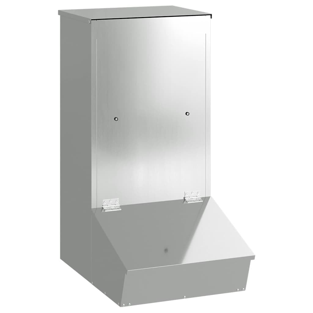 vidaXL Nutriente per Maiali Argento 55 x 38 x 76 cm Acciaio zincato, Fontanella per maiali, capiente e pratica, per esterni, resistente agli agenti atmosferici, perfetta per giardino e terrazza