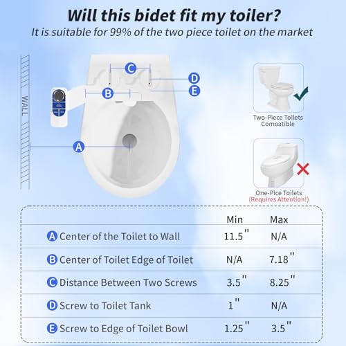 Image of SAMODRA Non-Electric Bidet Attachment for Toilet - Self-Cleaning Dual Nozzle (Frontal & Rear Wash), Adjustable Water Pressure, Fits Most Toilets, Easy Installation (Ocean Blue)