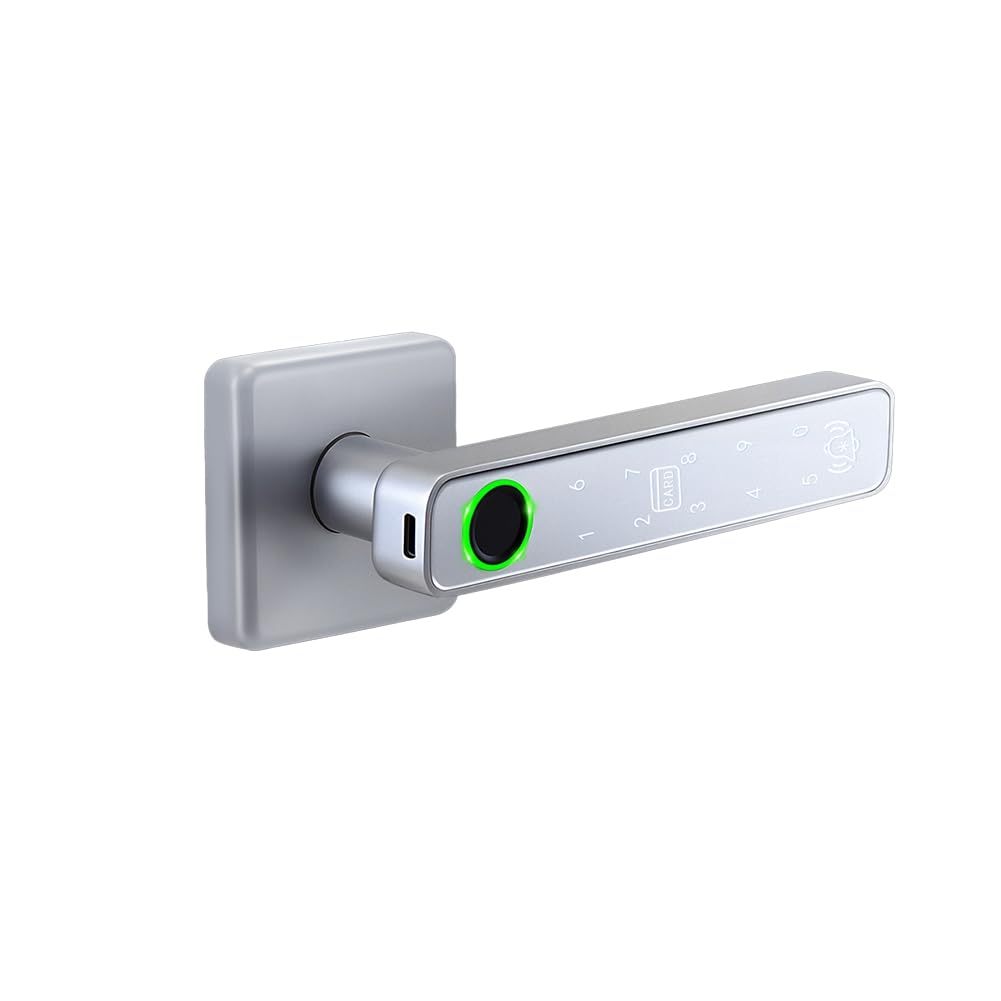 IJSDNVJNDX Tuya WiFi Smart Fingerprint Lock for Indoor Wooden Metal Door Unlock RFID Card Password Access Control for Bathroom Bedroom