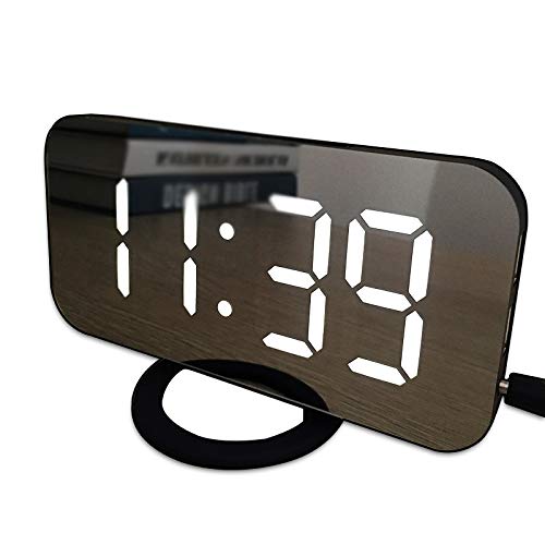 Réveil numérique LED CFWSHJ pour table de temps et bureau avec double chargeur