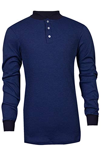 National Safety Apparel TECGEN Select Long Sleeve FR Henley, Lightweight Flame Resistant Shirt, Large, Royal Blue C541NRBBSLSLG