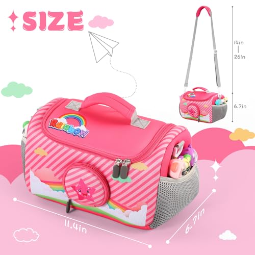 OUKNAK Carrying Case for Toniebox Starter Set, Storage Carrier Bag for Toniebox Audio Player Carrying Box for Toniebox Accessories Travel Carrying Bag for Toniebox (Pink) - Thumbnail 4